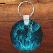 Blue Fire Wolf Schlüsselanhänger (Vorderseite)