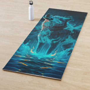 Blue Fire Wolf Yogamatte