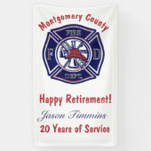 Blue Firefighter Abzeichen Logo Retirement Partys Banner (Vertikal)