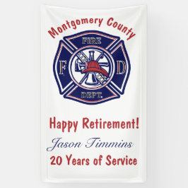 Blue Firefighter Abzeichen Logo Retirement Partys Banner