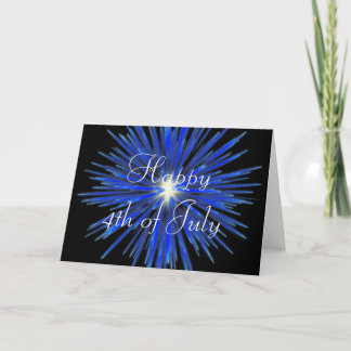Blue Firework 4. Juli Custom Grußkarte Karte