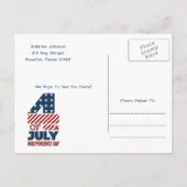 Blue Fireworks 4. Juli Party Einladung (Rückseite)