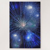 Blue fireworks at night jigsaw puzzle (Vertikal)