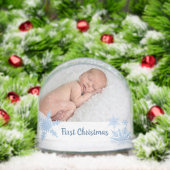 Blue First Christmas Double Foto Schneekugeln (Weihnachten)