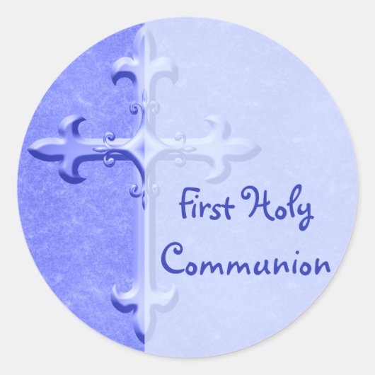 Blue First Holy Communion Sticker (Vorderseite)