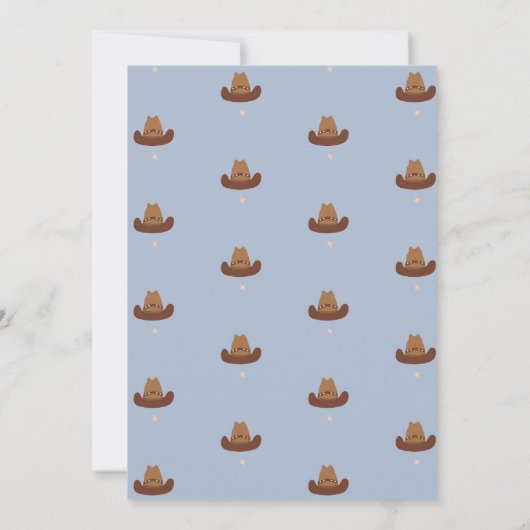 Blue First Rodeo Cowboy Kindergeburtstag Einladung (Rückseite)