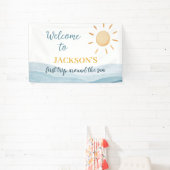 Blue First Trip rund um Sun Birthday Banner (InSitu)