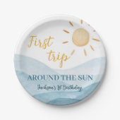 Blue First Trip rund um Sun Birthday Paper Teller (Vorderseite)