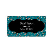 Blue Fish Address Labels Adressaufkleber (Vorne)