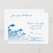 Blue Fish and Coral Response Card RSVP Karte (Vorne/Hinten)
