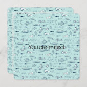 Blue Fish Baby Dusche Einladung (Vorne/Hinten)