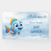 Blue Fish Baby Dusche Willkommen Banner (Horizontal)