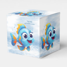Blue Fish Favor Box Geschenkschachtel
