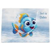 Blue Fish Gift Bag Große Geschenktüte (Vorderseite)