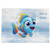 Blue Fish Gift Bag Große Geschenktüte (Rückseite)