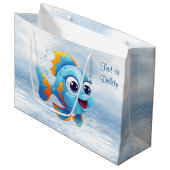 Blue Fish Gift Bag Große Geschenktüte (Vorderseite Schrägansicht)