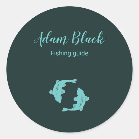 Blue Fish Guide Runder Aufkleber (Vorderseite)