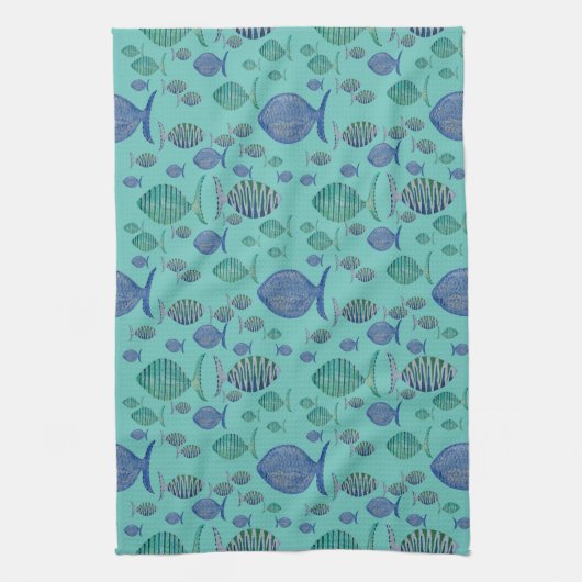 Blue Fish Kitchtuch Geschirrtuch (Vertikal)