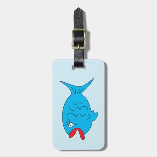 Blue Fish Luggage Tag Gepäckanhänger (Vorderseite vertikal)