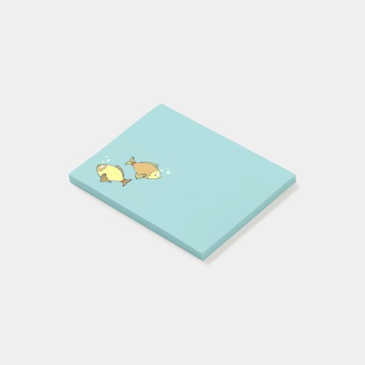 Blue Fish Motif Post-It Notes Post-it Klebezettel (angewinkelt)