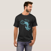 Blue fish Pattern T-Shirt (Vorne ganz)