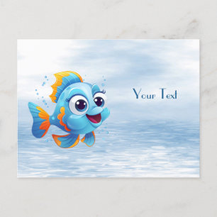 Blue Fish Postcard Postkarte