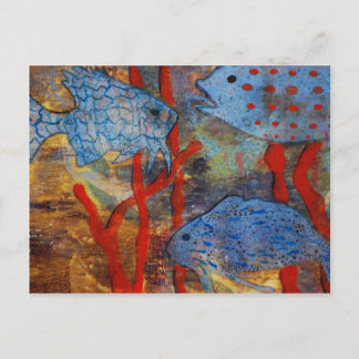 Blue Fish School Postkarte