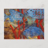 Blue Fish School Postkarte (Vorderseite)