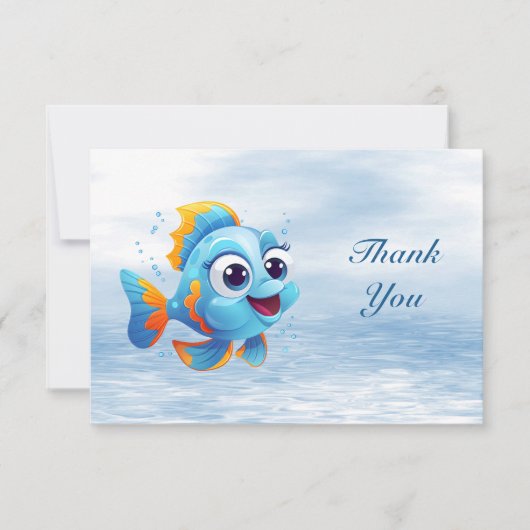 Blue Fish Vielen Dank Karte (Vorderseite)
