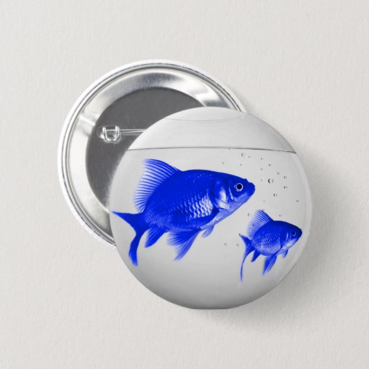 Blue Fishies Button (Vorne & Hinten)