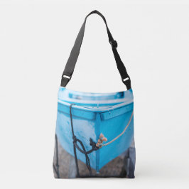 Blue Fishing Boat Crossover Tote Bag Tragetaschen Mit Langen Trägern
