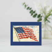 Blue Flag Independence Day Postcard Postkarte (Stehend Vorderseite)