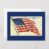 Blue Flag Independence Day Postcard Postkarte (Vorne/Hinten)