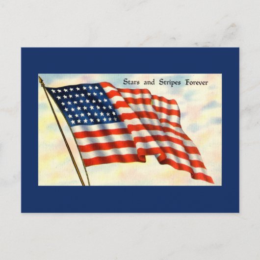 Blue Flag Independence Day Postcard Postkarte (Vorderseite)