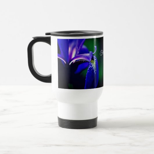 Blue Flag Iris Blume Personalisiert Reisebecher (Links)