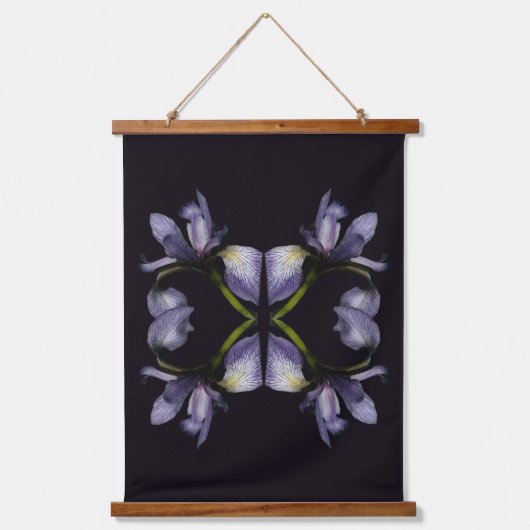 Blue Flag Iris Flower Abstract Wandteppich Mit Holzrahmen (Vorderseite)