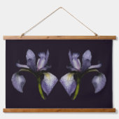 Blue Flag Iris Flower Twins Wandteppich Mit Holzrahmen (Vorne)