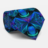Blue Flame Abstrakt Neck Tie Krawatte (Gerollt)