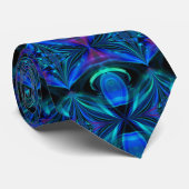 Blue Flame Abstrakt Neck Tie Krawatte (Gerollt)
