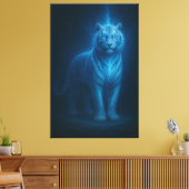 Blue Flame Lightning White Tiger – Celestial Storm Leinwanddruck (Insitu (Wohnzimmer))