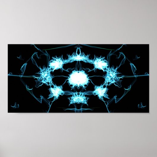 Blue Flame Mandala Poster (Vorne)
