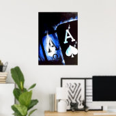Blue Flame Pocket Aces Poker Poster von Tee Alfons (Heimbüro)