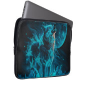 Blue Flame Wolf Laptopschutzhülle (Vorne Rechts)