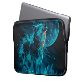Blue Flame Wolf Laptopschutzhülle (Vorderseite Links)