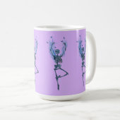 Blue Flames Ballerina Dancing Skeleton Art Purple Kaffeetasse (VorderseiteRechts)