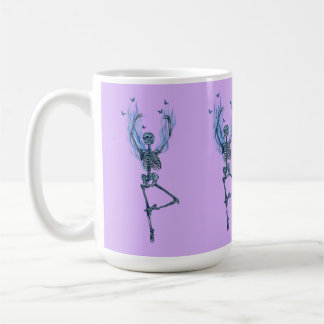 Blue Flames Ballerina Dancing Skeleton Art Purple Kaffeetasse