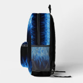 Blue Flames Design Bedruckter Rucksack (Rechts)
