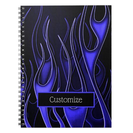 Blue Flames Notebook Notizblock (Vorderseite)