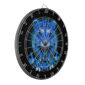 Blue Flaming Fire Tiger Dartscheibe (Vorderseite Links)