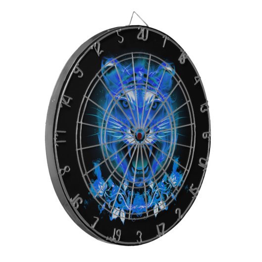 Blue Flaming Fire Tiger Dartscheibe (Vorderseite Links)